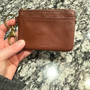 Fossil Brown Leather Keychain Wallet